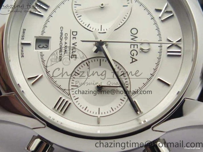 0325 De Ville Chronograph SS OMF 1:1 Best Edition White Dial On Brown Leather strap A Versatile 8111